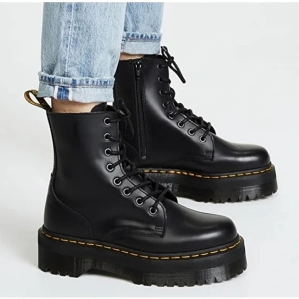 Dr Marten's Jadon Platform Leather Combat Boots Size 9 Ladies 8 Men  $248